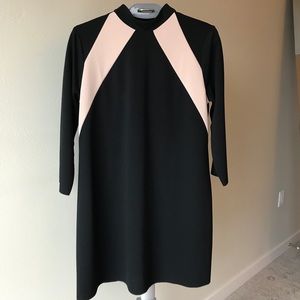 ZARA Collection Black & Cream Long Sleeve Dress